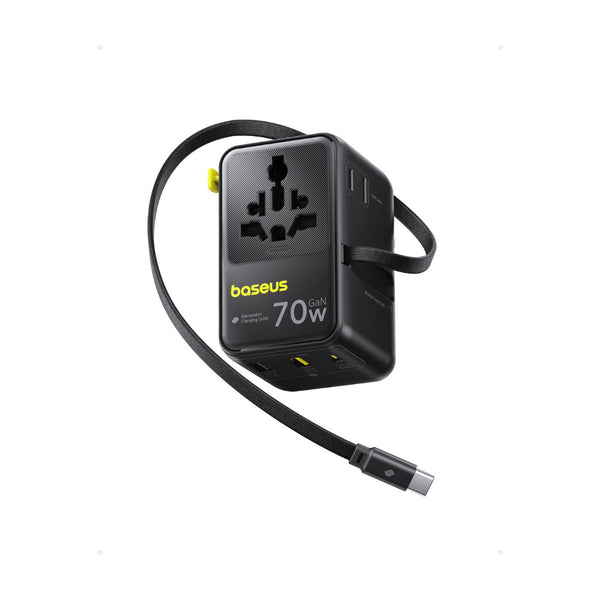 Baseus EnerCore CG11 Universal Travel Adapter with Retractable Cable 2AC+2U+2C 70W