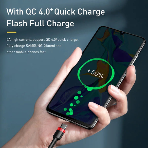 Câble USB-C vers USB Type-C 4.0 Baseus 100W pour MacBook Pro, iPad, Samsung, Xiaomi, et iPhone 15 Plus.