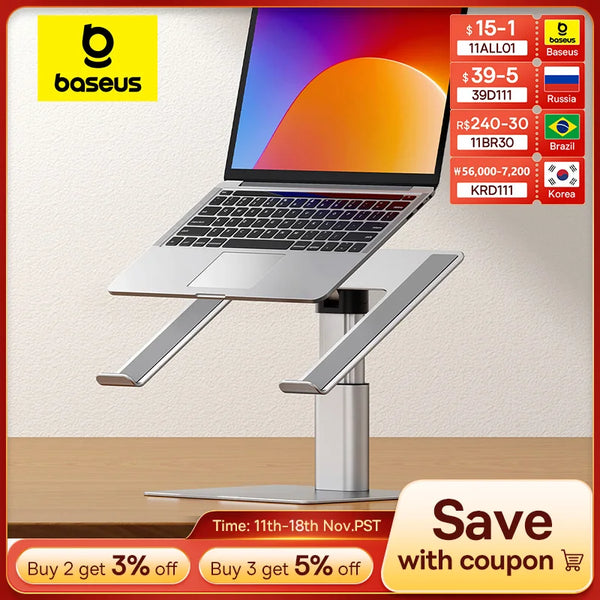 Baseus Laptop Stand Adjustable Non-slip Desktop Laptop Holder Aluminum Alloy Notebook Stand  For Macbook Air Pro Tablet Holder