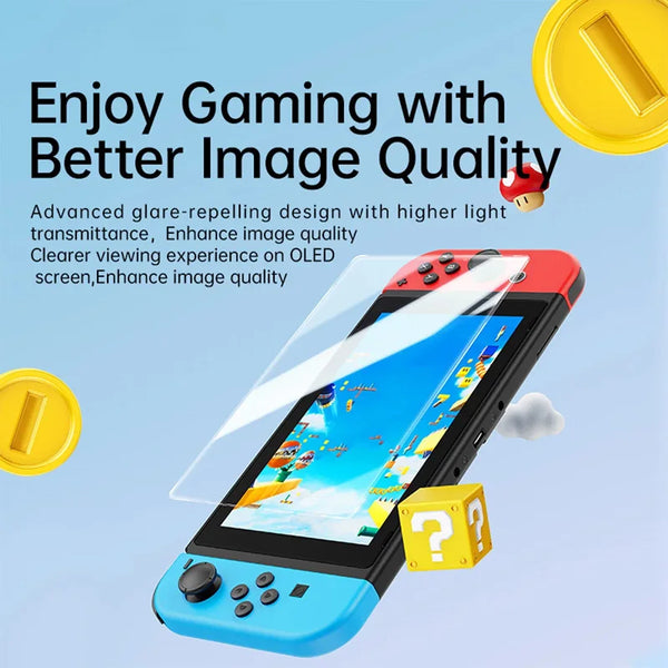 Verre trempé de protection Baseus 2PCS pour écran Nintendo Switch OLED 2021, film protecteur pour Nintendo Switch NS OLED.