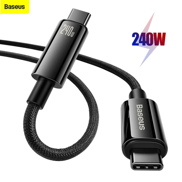 Baseus 240W USB C Cable PD 3.1 Pour MacBook Samsung S22 Xiaomi iPad Huawei PD Cable 5A Charge rapide Câble Type C