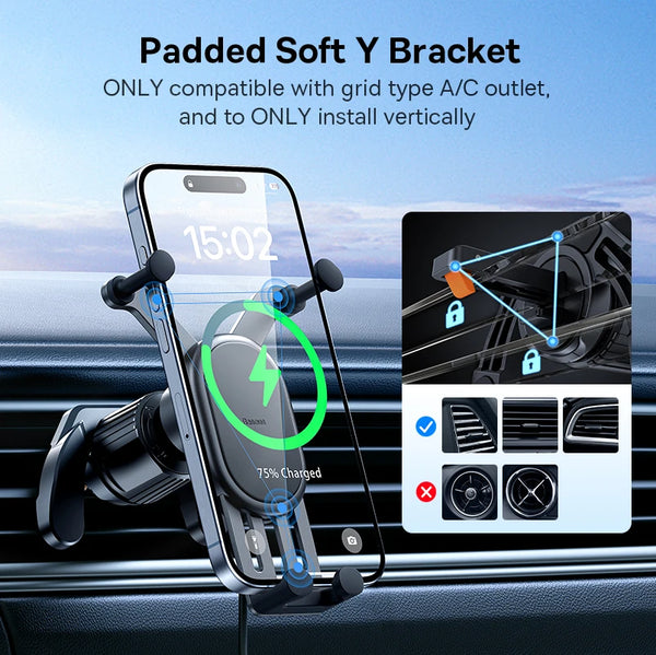 [Limited Stock Clearance] Baseus Wireless Charger Car Phone Holder for Xiaomi Samsung Huawei 15W Car Phone Stand Mount Holder