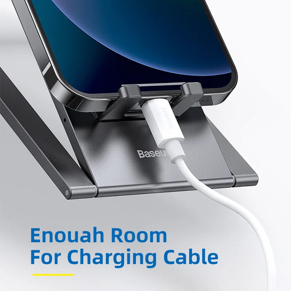 Baseus Foldable Metal Desktop Holder for iPhone 16 15 14 13 Pro Max iPad Pro 12.9 11 Support Samsung Tablet Phone Stand Holder
