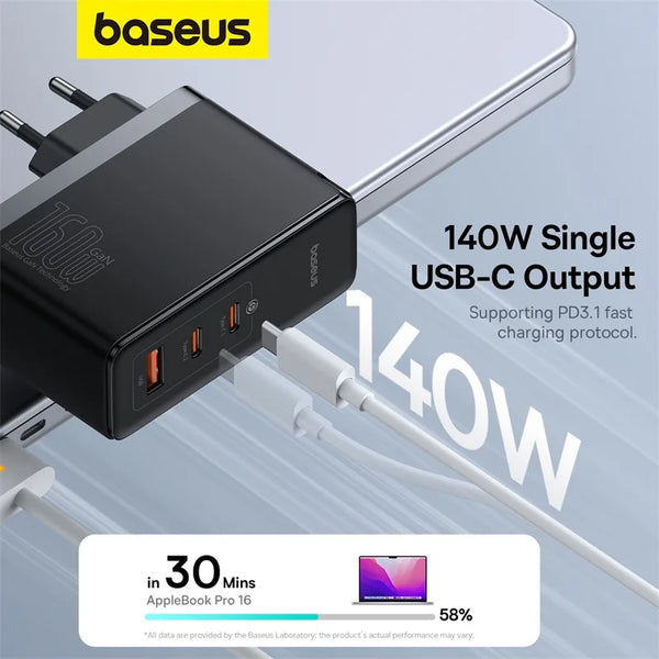 Chargeur rapide Baseus 160W pour ordinateur portable, tablette, iPhone 15 14.