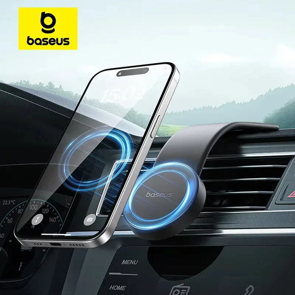 Baseus Magnetic Car Phone Holder Universal For iPhone 16 15 14 13 12 Pro Max Car Phone Stand Bendable Magsafe Holder for Samsung