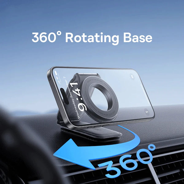 Baseus Car Phone Holder Wireless Charger 15W QI2 for iPhone 12-16 Magnetic Dashborad Center Console Car Mount Stand Phone Holder