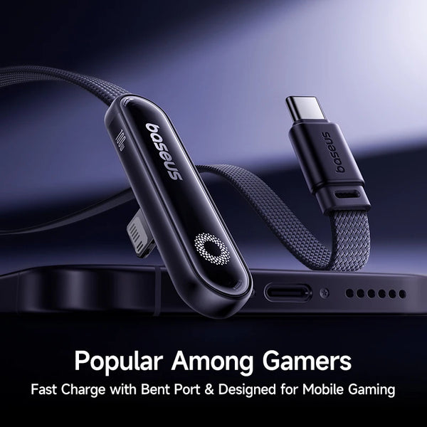 Baseus MVP3 Elbowed 20W USB C Cable For iPhone 14 13 12 LED USB Cable Type C for iPad Pro Fast Charging Data Wire